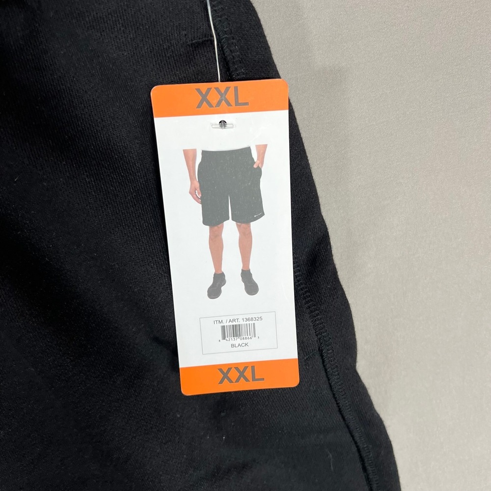 NEW Champion Shorts Mens Extra Extra Large (XXL) Black Jersey Drawstring Pockets - Picture 4 of 9